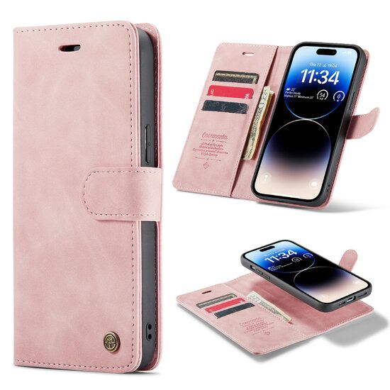 Bookcase 2-in-1 voor iPhone in zwart leer met afneembare backcover.
iPhone 2-in-1 case met pasjesvak en standaard, zwart leren hoes.
Leren bookcase voor iPhone met magnetische sluiting en afneembare backcover.
iPhone wallet case van zwart leer met pasjesvak, standaard en magnetische sluiting.